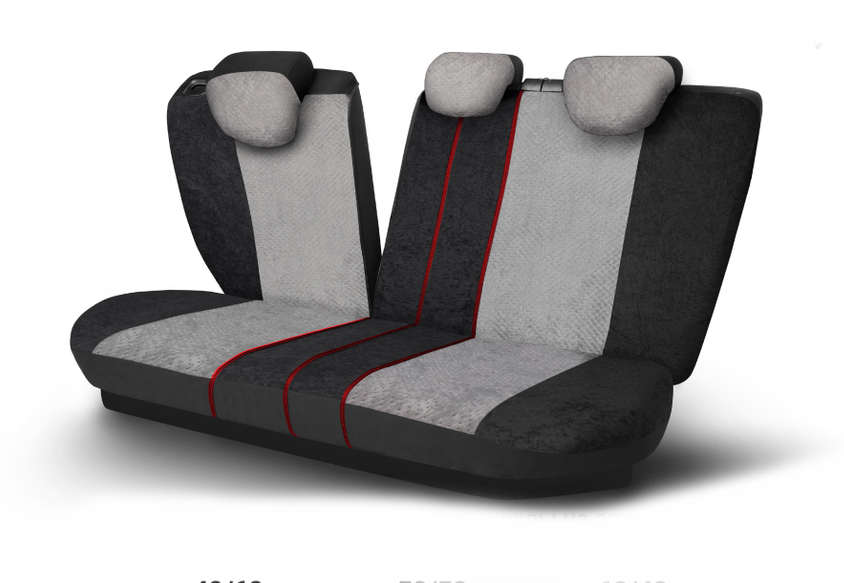 Авточехлы COMFORT COMBO,подержка спины,подержка плеч,поясничный упор.велюр черн. темно,серый (2) Арт. CMB-1105BK D.GY