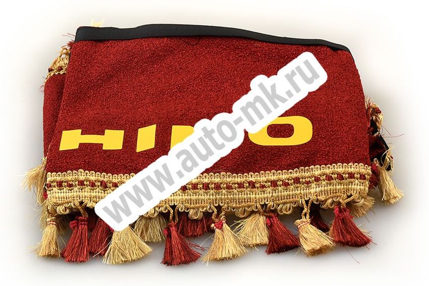 Ламбрекен лобового стекла с углом HINO Красный (2) Арт. 13497