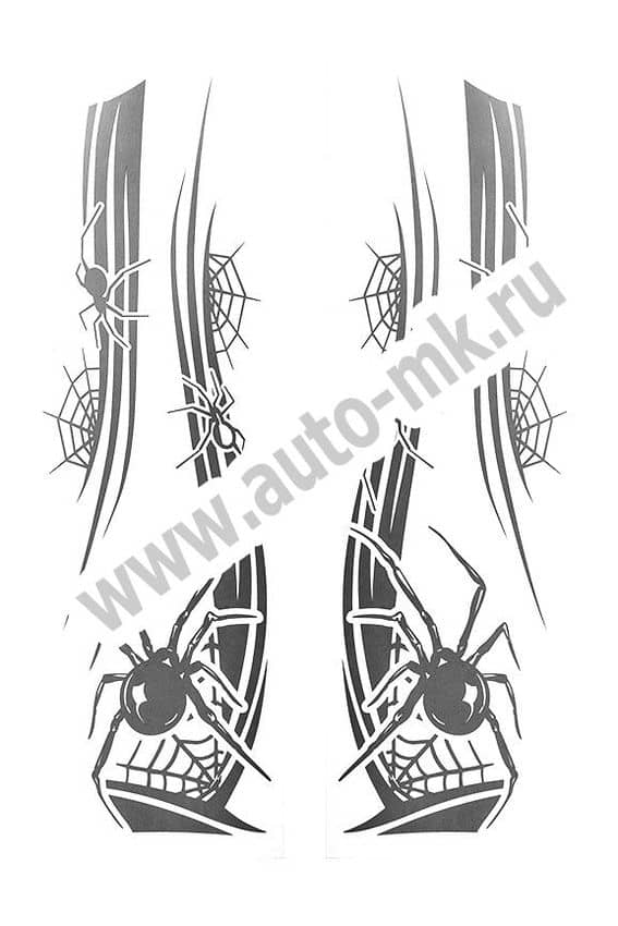Наклейка уголок  Паук №2  нар внутр 45 45 серебро к-т. Арт. 14318