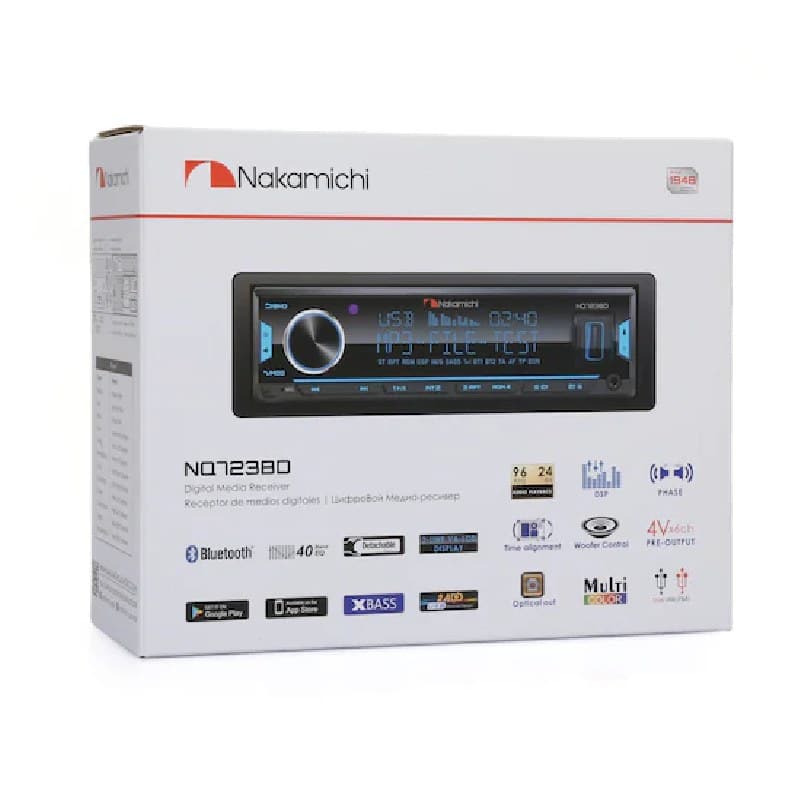 Автомагнитола Nakamichi NQ723Bd 1 din 50 4 Ватт. 3RCA DSP процессор, мультицвет (1) Арт. NQ-723B