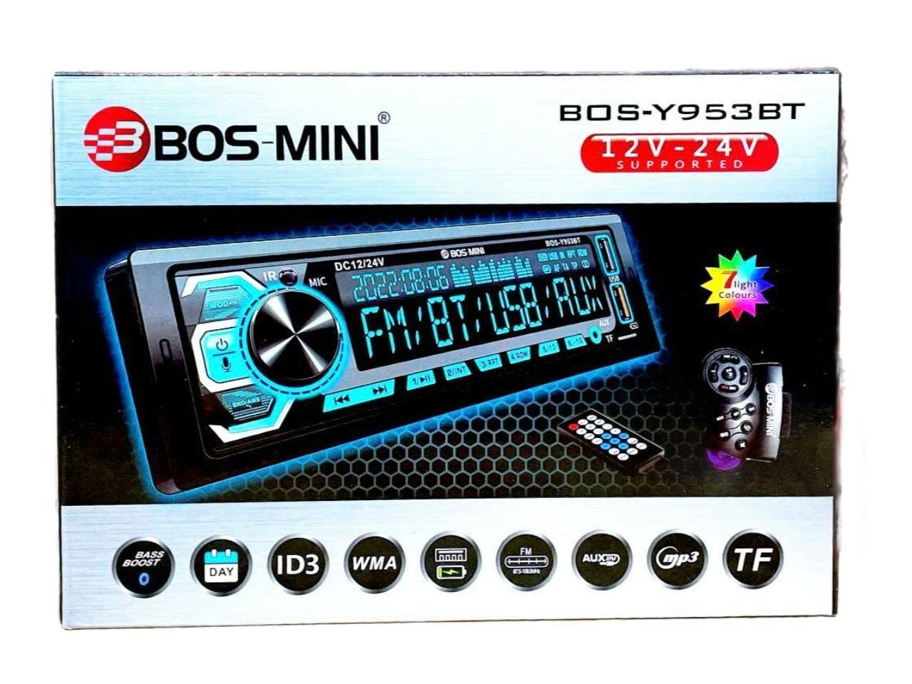 Автомагнитола Bos- 1-Din 12-24В (2) Арт. Y953BT