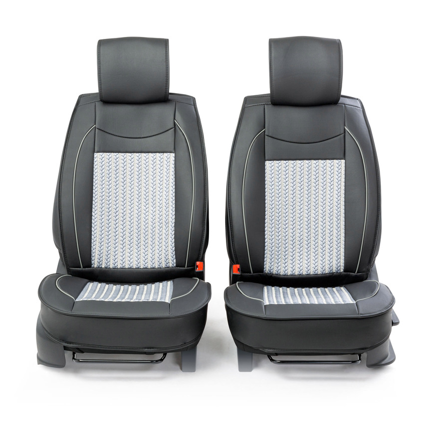 Каркасные накидки на передние сиденья  Car Performance , 2 шт., экокожа CUS-2072 BK GY (2) Арт. CUS-2072BK GY