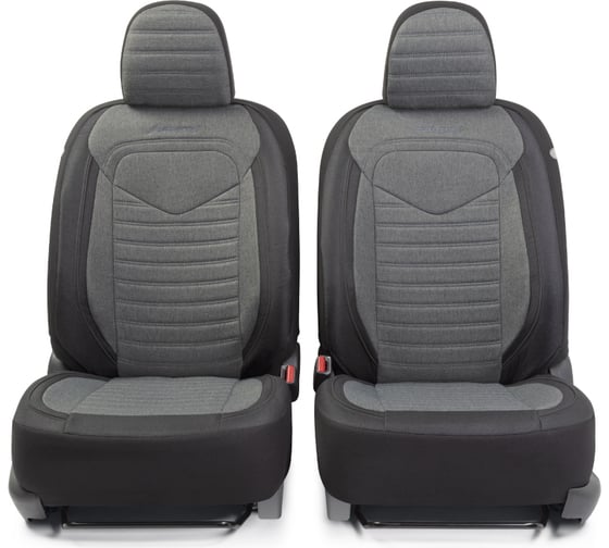 Авточехлы LINEN, материал лён крупного плетения, 5 мм поролон, LIN-1505 BK D.GY (2) Арт. LIN-1505BK D.GY