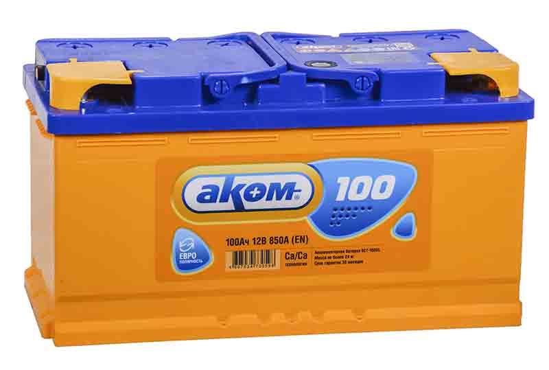 Аккумулятор АКОМ 100 А ч обратная R+ 353x175x190 EN920 А Арт. 6CT1000LA