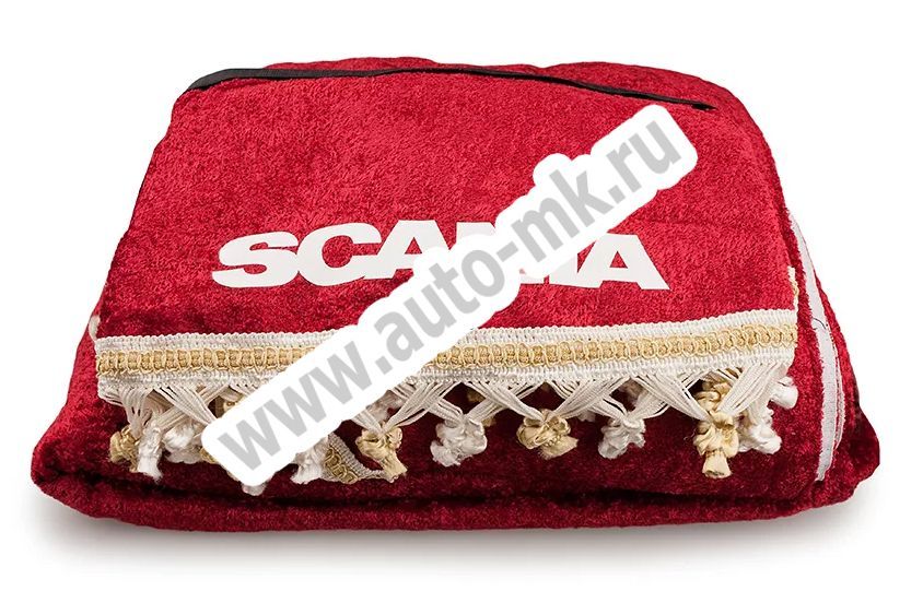 Шторы в кабину SCANIA 4 (шторы лобов.+ спальник, ламбрикен лобов. + спальника   красн Арт. 9368