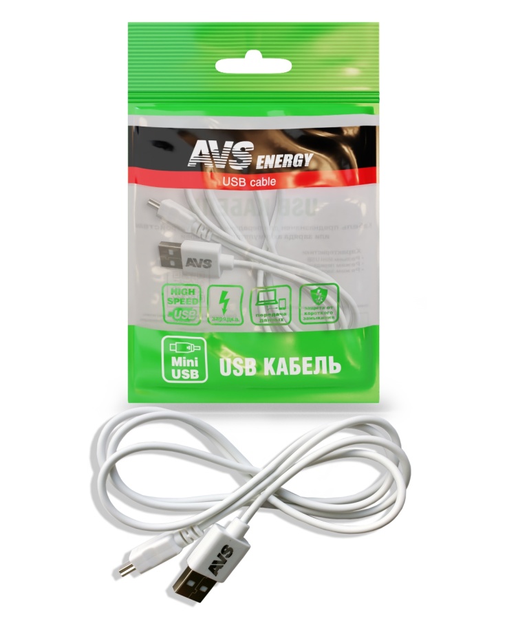 Кабель AVS mini USB (1м) MN-313 Платон (2) Арт. A78042S