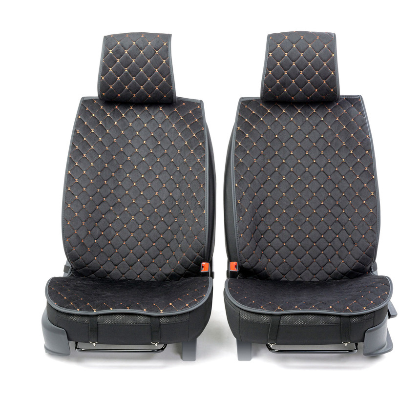 Накидки на передние сиденья  Car Performance , 2 шт., алькантара CUS-1012 BK BE (2) Арт. CUS-1012BK BE