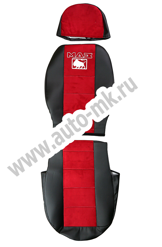 Чехлы эконом Маз евро черный+красный кожа + антара 1000 (2) Арт. 22929