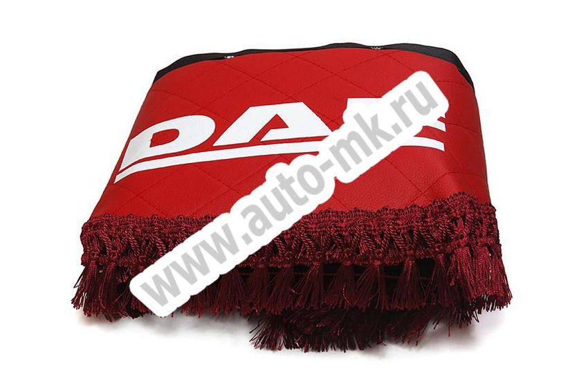 Ламбрекен лобового стекла с углом DAF эко-кожа (красный) (2) Арт. 19928