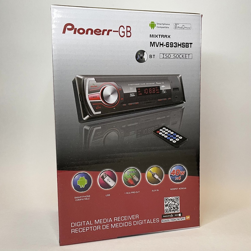 Автомагнитола 1din Pioneer  (2) Арт. MVH-693HSBT