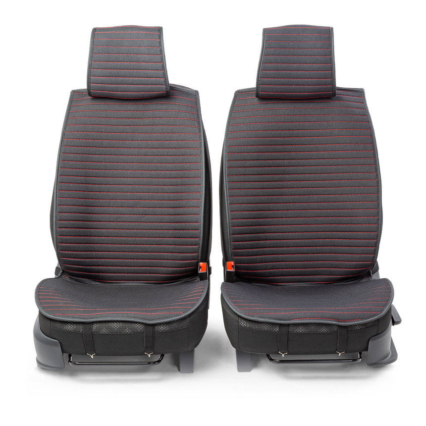 Накидки на передние сиденья  Car Performance , 2 шт., fiberflax CUS-1022 BK RD (2) Арт. CUS-1022BK RD