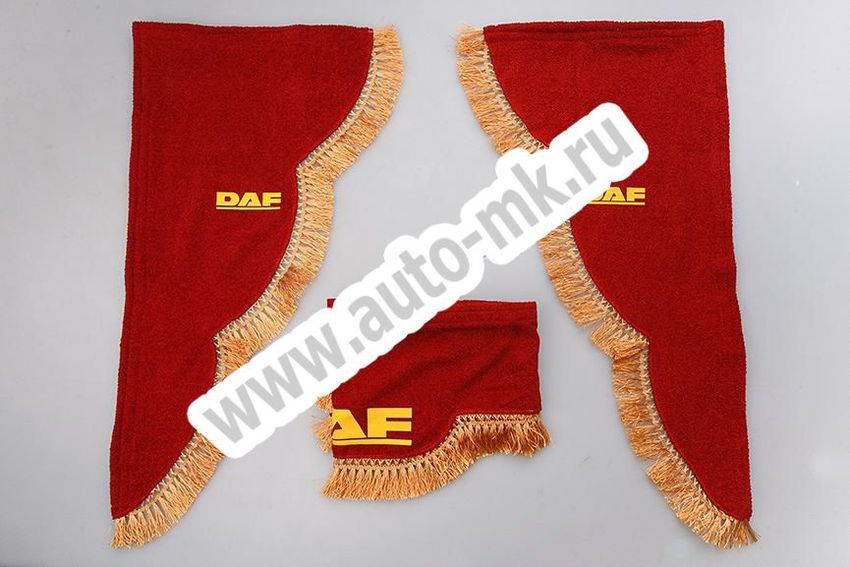 Ламбрекен лобового стекла с углом DAF красный (1) Арт. 10835