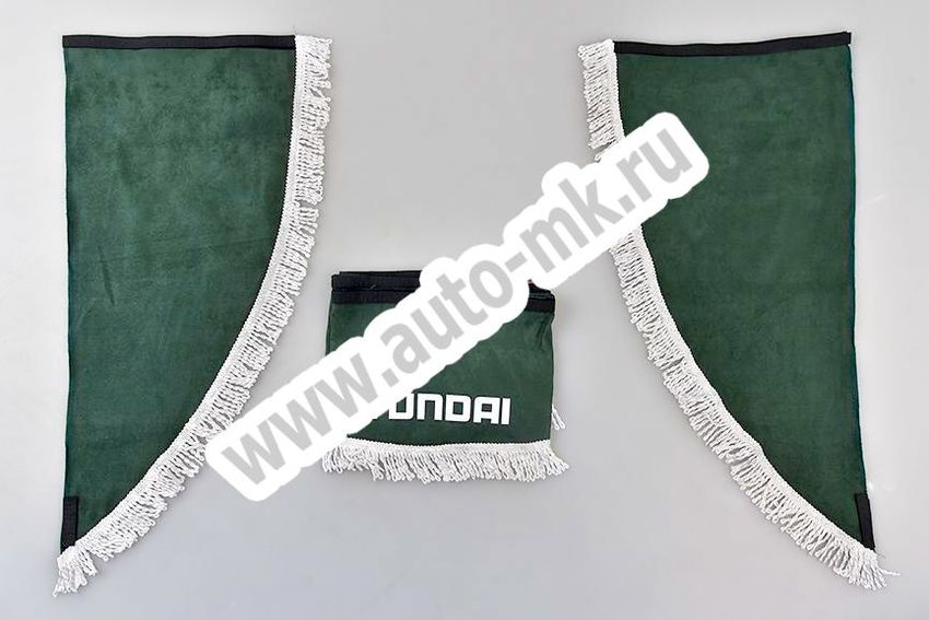 Ламбрекен лобового стекла с углом HYUNDAI (польская ткань) зеленый (1) Арт. 13480