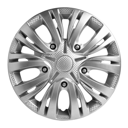 Колпаки колесные Лион 13  карбон, серебристый цвет AIRLINE комплект 2 штуки (1) Арт. AWCC-13-01