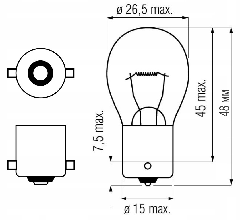 Автолампа 24V P21W BA15S без смещения Foshan Lighting (1)
