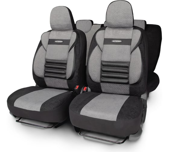 Авточехлы COMFORT COMBO,подержка спины,подержка плеч,поясничный упор.велюр черн. темно,серый (1) Арт. CMB-1105BK D.GY