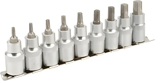 Набор головок бит 9 пр. Torx E4-E16 1 2 на планке 11556 (2) Арт. 39835
