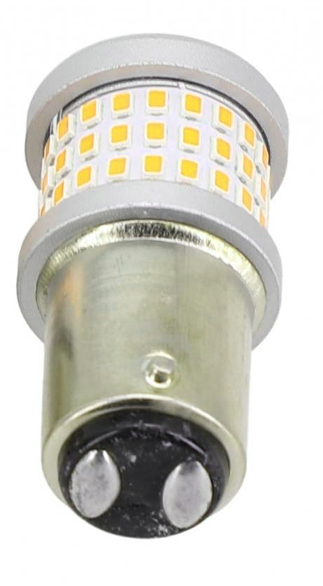 Автолампа светодиодная 69SMD 12-24V P21 5W 6000K 12-24V 2 контактная линза белая (2) Арт. 37589