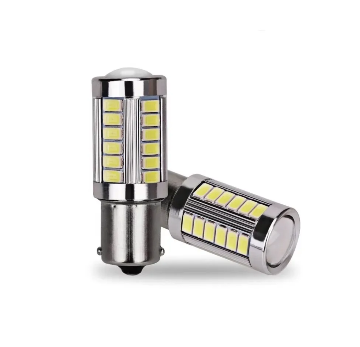 Автолампа 12V алюминевая 33SMD линза белая 1 контактная (2 штуки) Арт. 307866_2