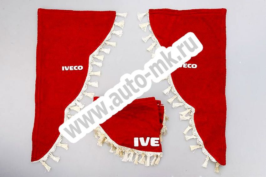 Ламбрекен лобового стекла с углом IVECO (красный) (1) Арт. 10842
