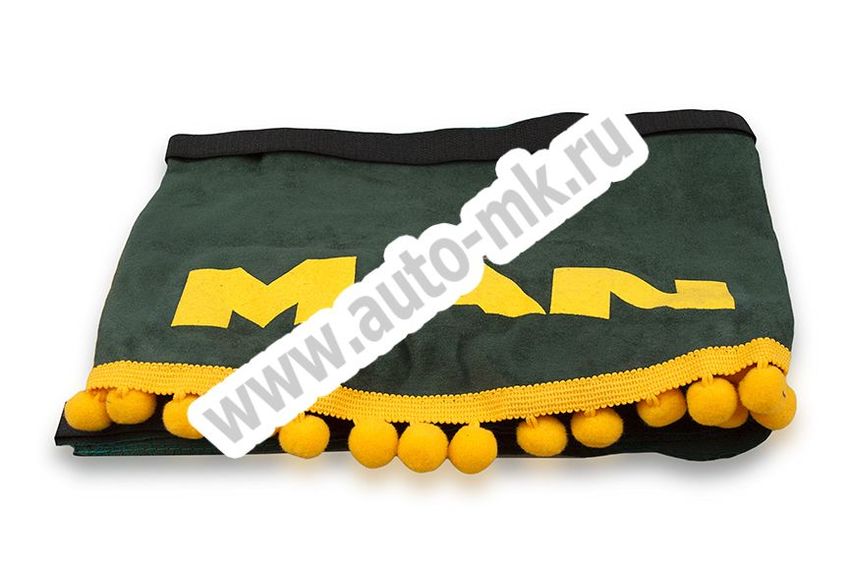 Ламбрекен лобового стекла с углом MAN (польская ткань) зеленый (2) Арт. 10792