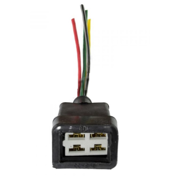 Разъем 4-х контактн. с проводом 0,12м на задний фонарь с резиновым чехлом Арт. 24985