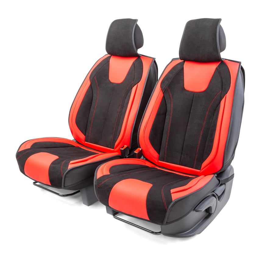 Каркасные 3D накидки на передние сиденья  Car Performance , 2 шт., экокожа алькантара CUS-3034 BK RD (1) Арт. CUS-3034BK RD