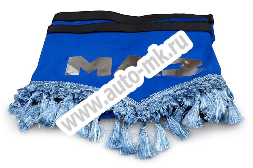 Ламбрекен лобового стекла с углом МАЗ (польская ткань) синий (1) Арт. 9514