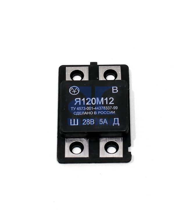 Регулятор напряжения  (77.3702, Я120, Я120М1, 412.3702, 444.3702) 28В, 5А ан. Я120М, КаМАЗ, МАЗ, ГАЗ Арт. Я120-АМ