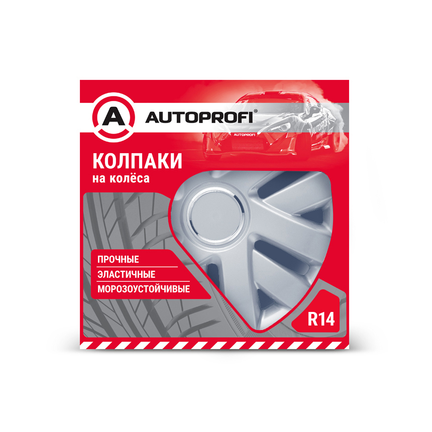 Колпаки на колёса AUTOPROFI, R14 пластик, WC-1145 SILVER (14) компл. 4 шт. (3) Арт. WC-1145SILVER(14)