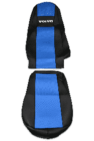 Чехол-сиденья ЭКО КОЖА (синий) VOLVO  FH - 12 (с 03г) (2 ремня) Арт. 13245